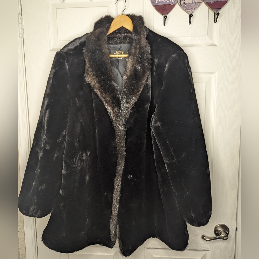 luxurious black fur coat